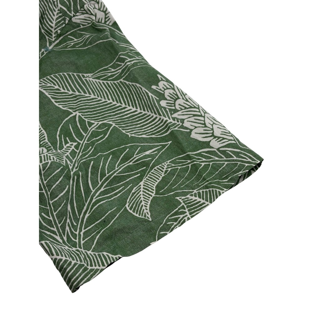 Cooke Street Honolulu Mens Green White Tropical Ginger Flower Cotton Shirt 2XL - Picture 2 of 6